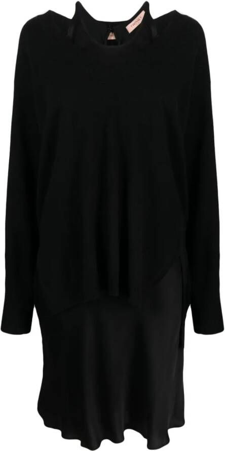 TWINSET Gelaagde sweaterjurk Zwart