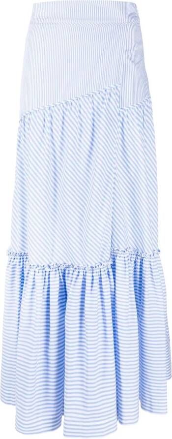 TWINSET Gestreepte rok met hoge taille Blauw
