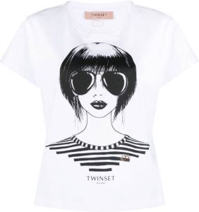 TWINSET T-shirt met grafische print Wit