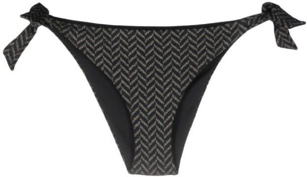 TWINSET Bikinislip met visgraat patroon Zwart