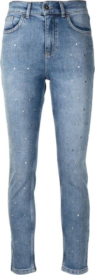 TWINSET Jeans verfraaid met kristallen Blauw
