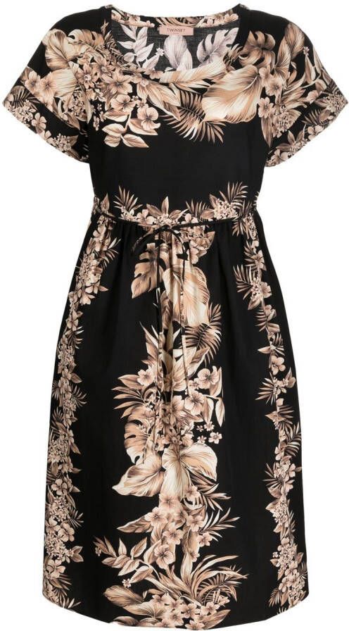 TWINSET Jurk met bloemenprint Zwart
