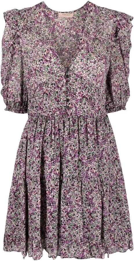 TWINSET Jurk met pofmouwen Paars