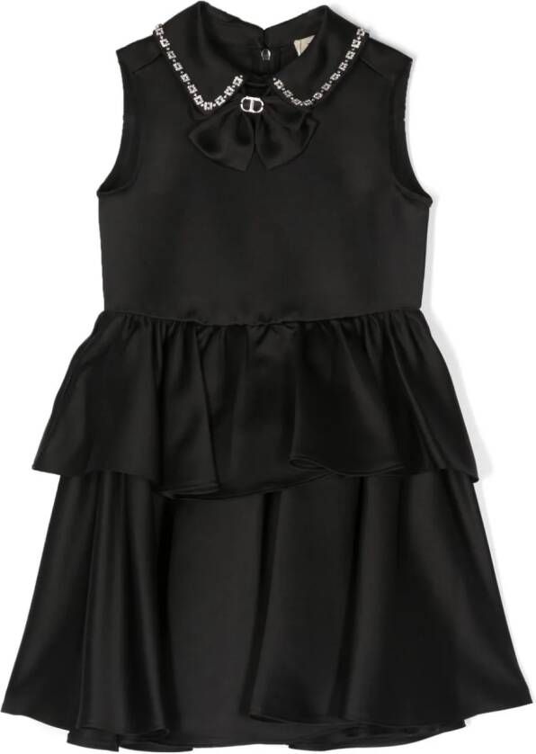 TWINSET Kids Jurk verfraaid met kristallen Zwart