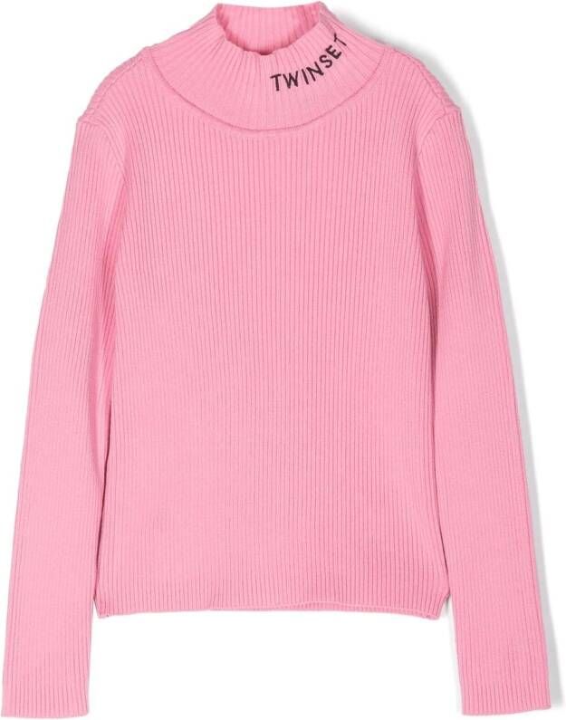 TWINSET Kids Trui met geborduurd logo Roze