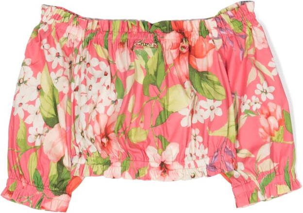TWINSET Kids Top met bloe print Roze