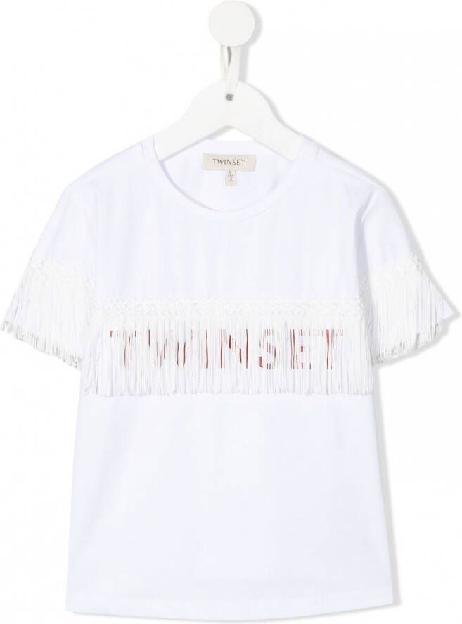 TWINSET Kids T-shirt met logoprint Wit