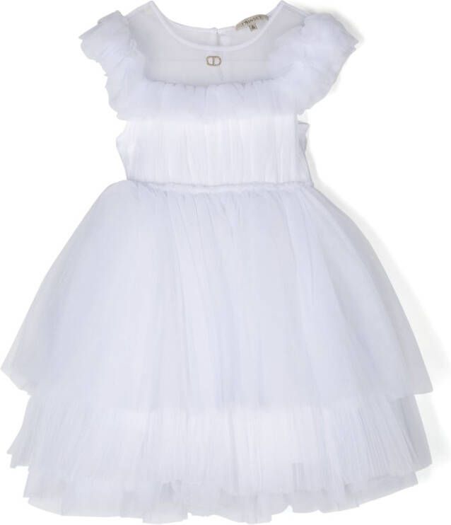 TWINSET Kids Gesmockte jurk Wit