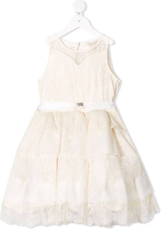 TWINSET Kids Gelaagde jurk Wit