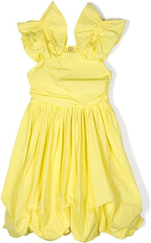 TWINSET Kids Geplooide jurk Geel