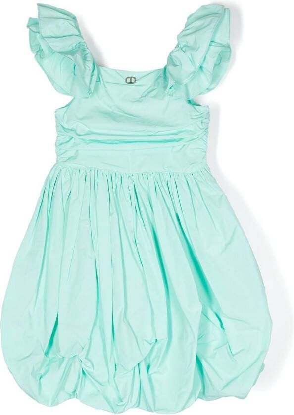 TWINSET Kids Geplooide jurk Groen