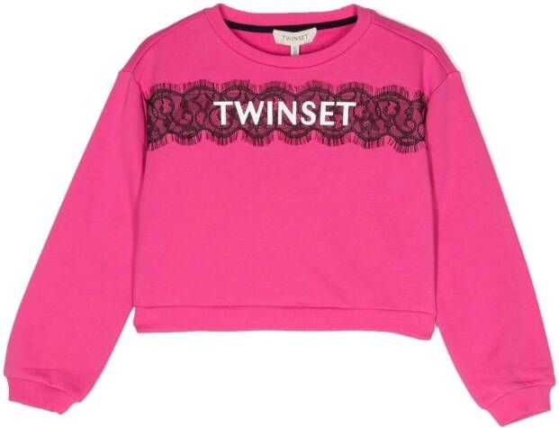 TWINSET Kids Sweater met logopatch Roze