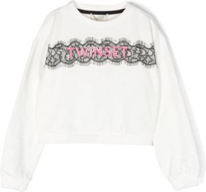TWINSET Kids Sweater met logopatch Wit