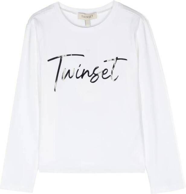 TWINSET Kids T-shirt met logoprint Beige