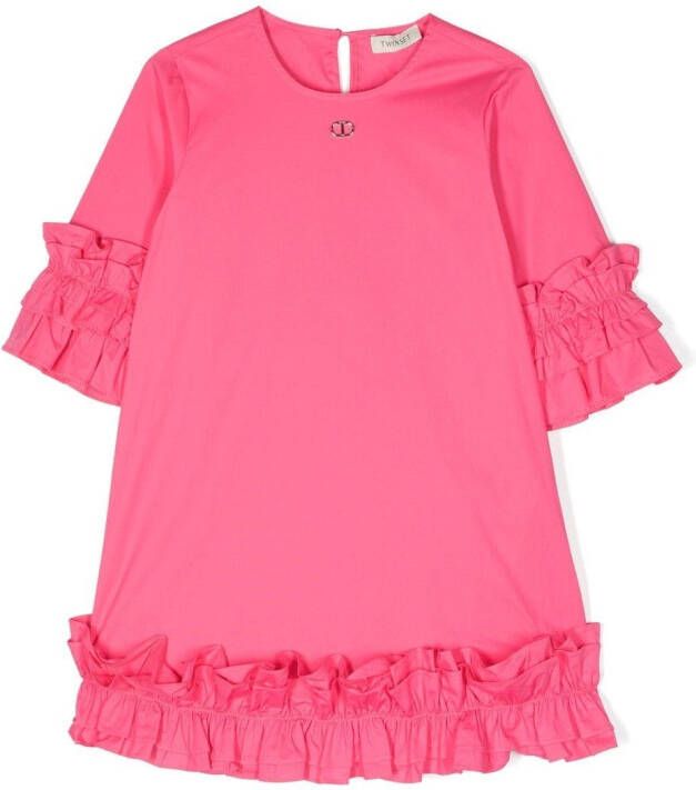 TWINSET Kids Jurk met ruches Roze