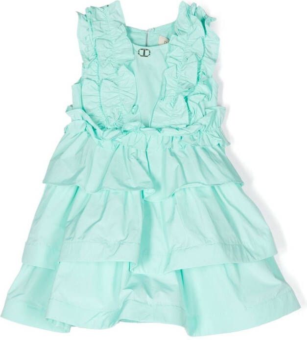 TWINSET Kids Jurk met ruches Groen