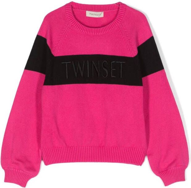 TWINSET Kids Trui met logoprint Roze