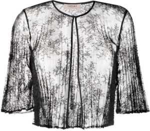 TWINSET lace short-sleeve blouse Zwart