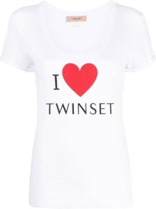 TWINSET T-shirt met logo Wit