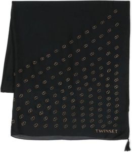 TWINSET logo-embellishment modal scarf Zwart