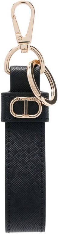 TWINSET Sleutelhanger met logoplakkaat Zwart