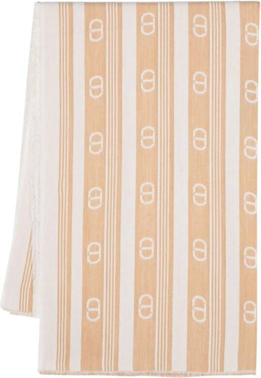TWINSET Gestreepte poncho Beige