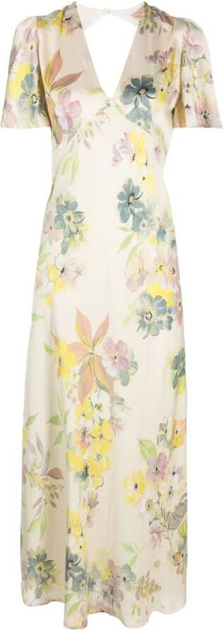 TWINSET Maxi-jurk met bloemenprint Beige