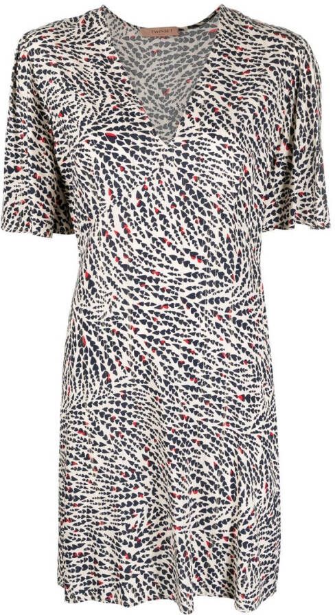 TWINSET Midi-jurk met grafische print Beige