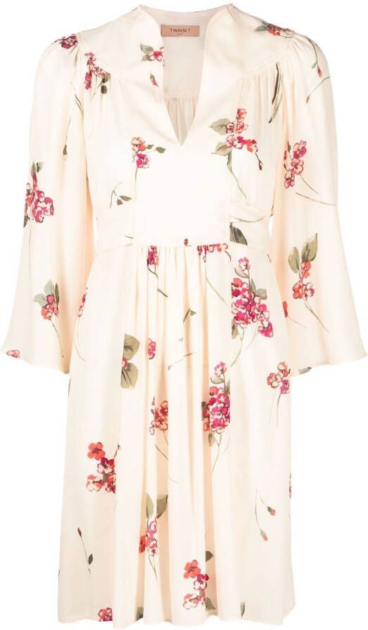 TWINSET Mini-jurk met bloemenprint Beige