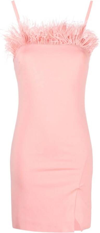 TWINSET Mini-jurk met veren afwerking Roze