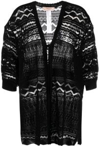TWINSET open-knit design cardigan Zwart