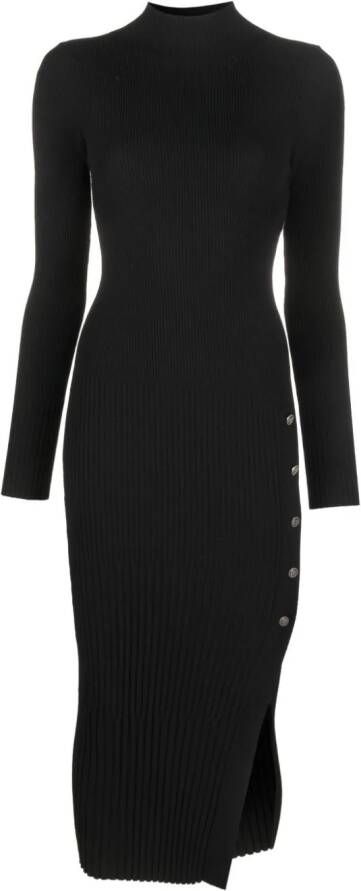 TWINSET Ribgebreide midi-jurk Zwart