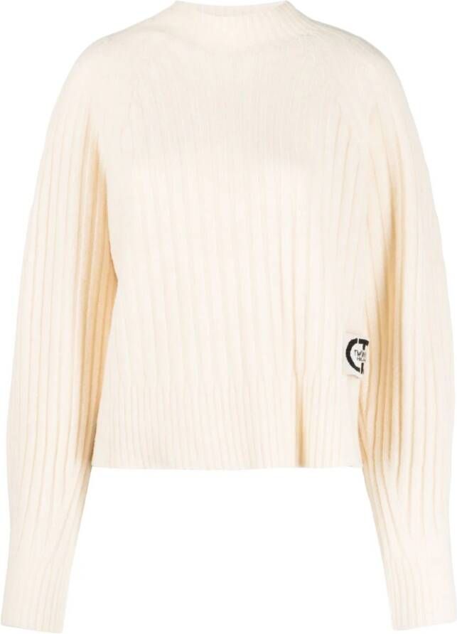 TWINSET Geribbelde trui Beige