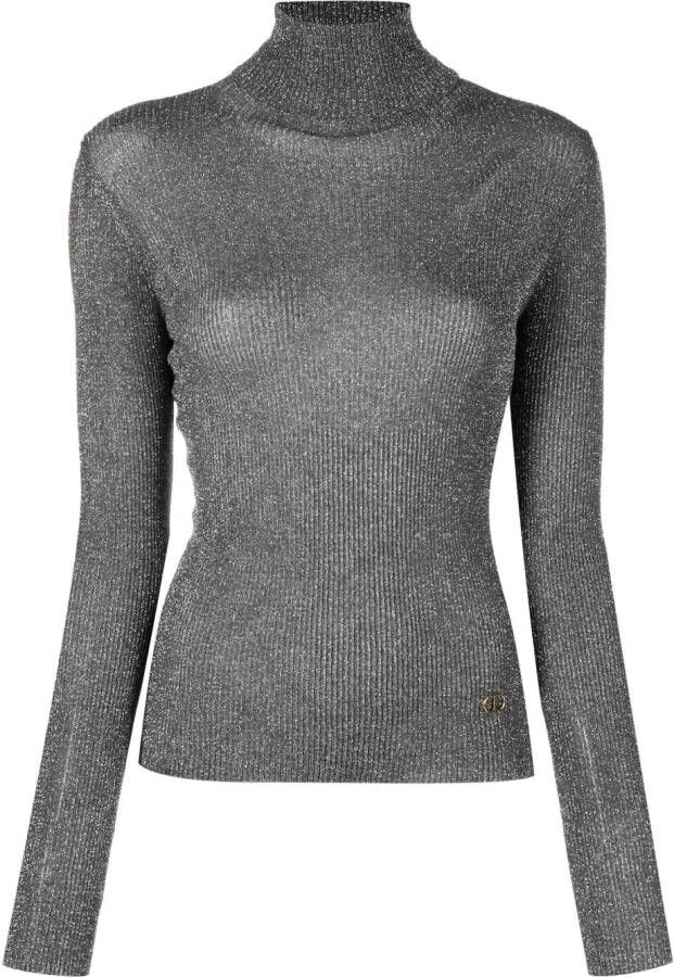 TWINSET Ribgebreide trui Grijs