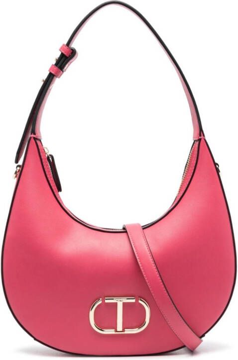 TWINSET Shopper met logoplakkaat Roze