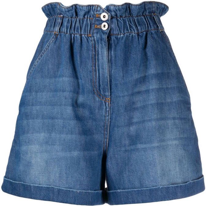 TWINSET Shorts met paperbag taille Blauw