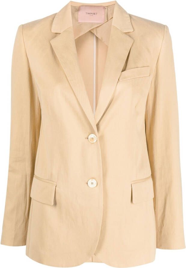 TWINSET Colbert met enkele rij knopen Beige