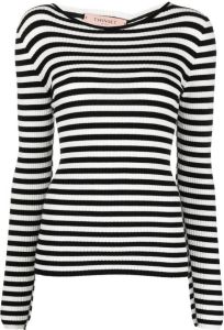 TWINSET stripe-print long-sleeved top Wit