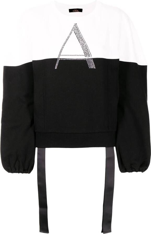 TWINSET Sweater met colourblocking Zwart