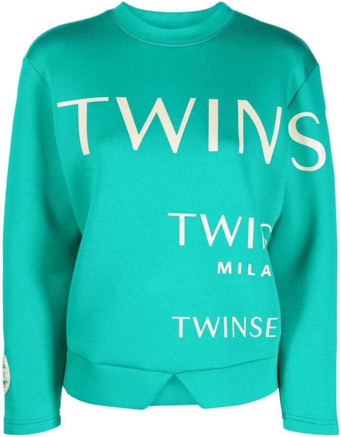 TWINSET Sweater met logoprint Groen