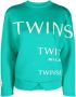 TWINSET Sweater met logoprint Groen - Thumbnail 1