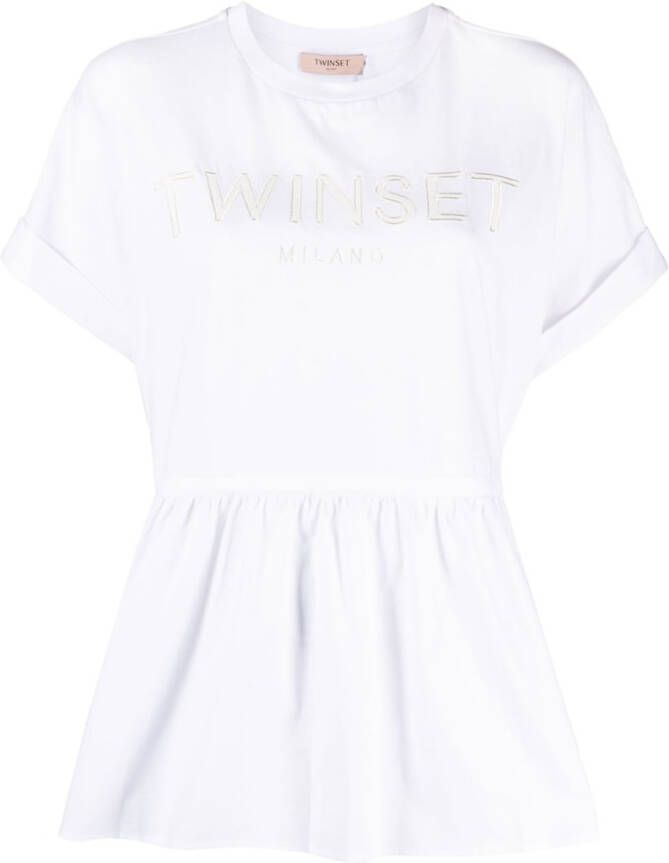 TWINSET T-shirt met logopatch Wit