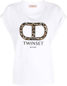 TWINSET T-shirt met logoprint Wit