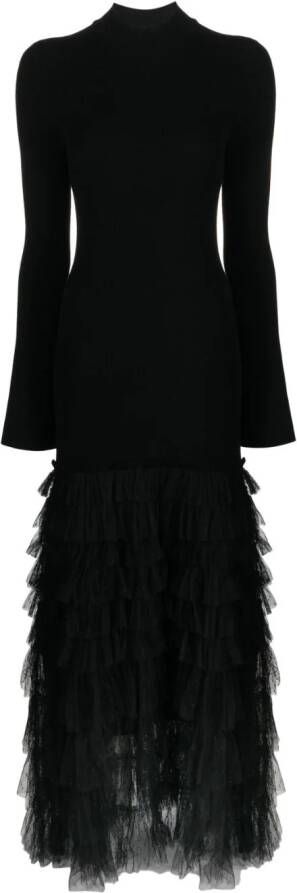 TWINSET Tulen maxi-jurk Zwart