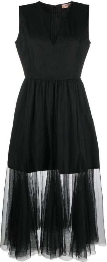 TWINSET Mouwloze midi-jurk Zwart