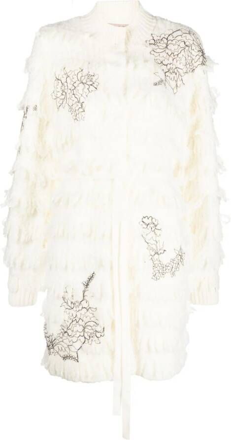 TWINSET Vest met bloemenkant Wit
