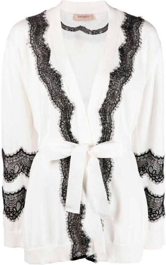 TWINSET Vest met kant Wit