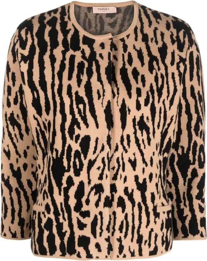 TWINSET Vest met luipaardprint Beige