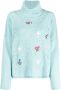 TWINSET x Marco Rambaldi floral-embroidered roll-neck jumper Blauw - Thumbnail 1