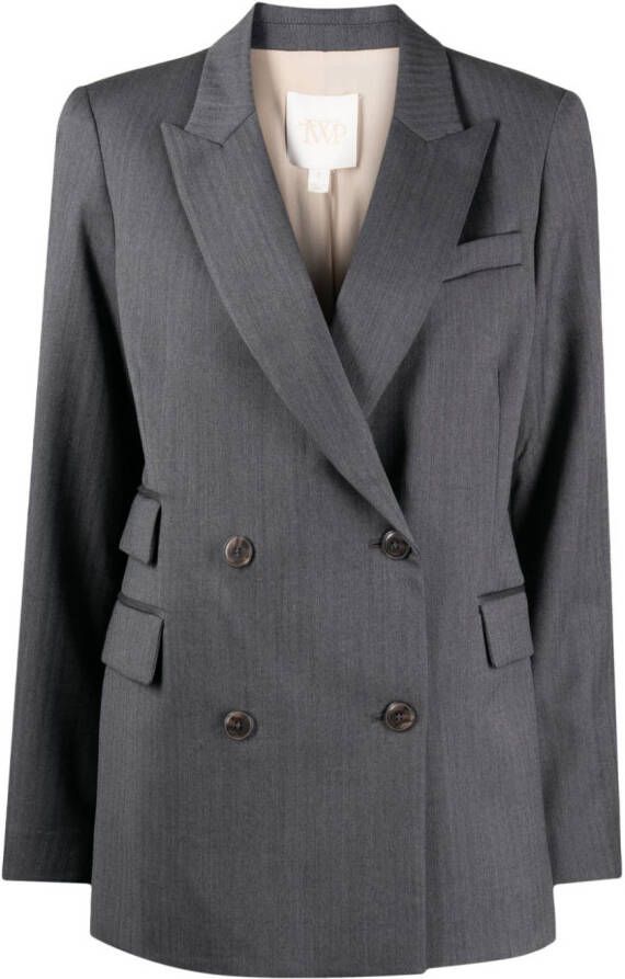 TWP Blazer met puntige revers Grijs